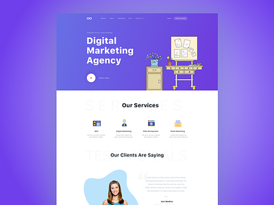 Digital Marketing Homepage agency clean design digital marketing digital marketing agency email marketing gradient banner seo video web agency