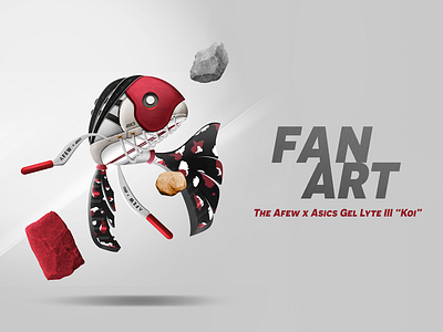 Koi Artwork asics digital painting fan art fish koi photoshop sneaker wacom