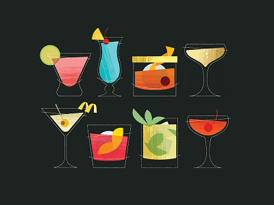 Charlie Kitsch Cocktails alcohol cocktails decor drinks illustration kitsch mid century mid century modern orlando print retro tiki