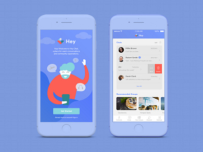 Chat Box App chat flat illustration interface message messenger mobile ui