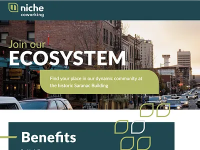 Niche Page Presentation coworking homepage website