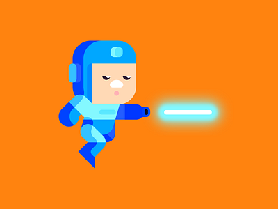 Pew pew! flat games illustration megaman nintendo vector video