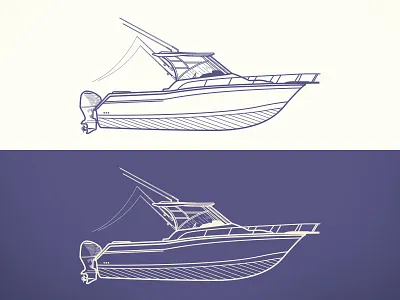 Grady White Illustration art boat design fish fishing grady white illustration ocean