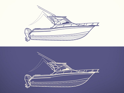 Grady White Illustration art boat design fish fishing grady white illustration ocean