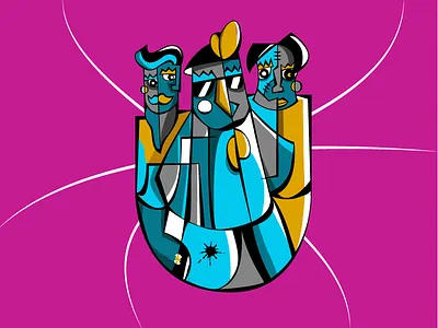 Gang characterdesign cubism graphicdesign illustration shapes