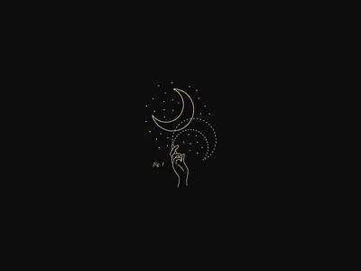 Fig. 1, Part II branding chart drawing figure hand hands icon illustration moon space stars