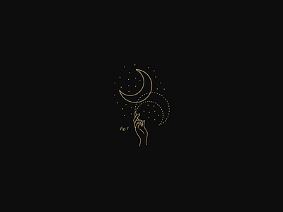 Fig. 1, Part II branding chart drawing figure hand hands icon illustration moon space stars