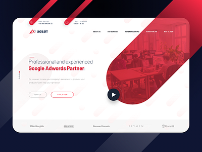 Advertising Partnership ad ads advertising landing page red typography ui website