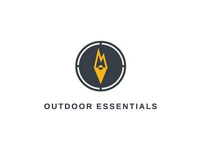 Outdoor Essentials: Logo arrow branding circle compass letspanda logo mark mountain o peak sport symbol