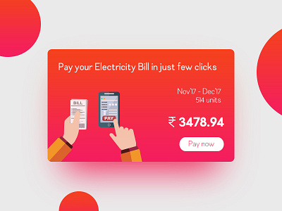 Bill Reminder Card bill card design electricity gradient payment reminder photoshop