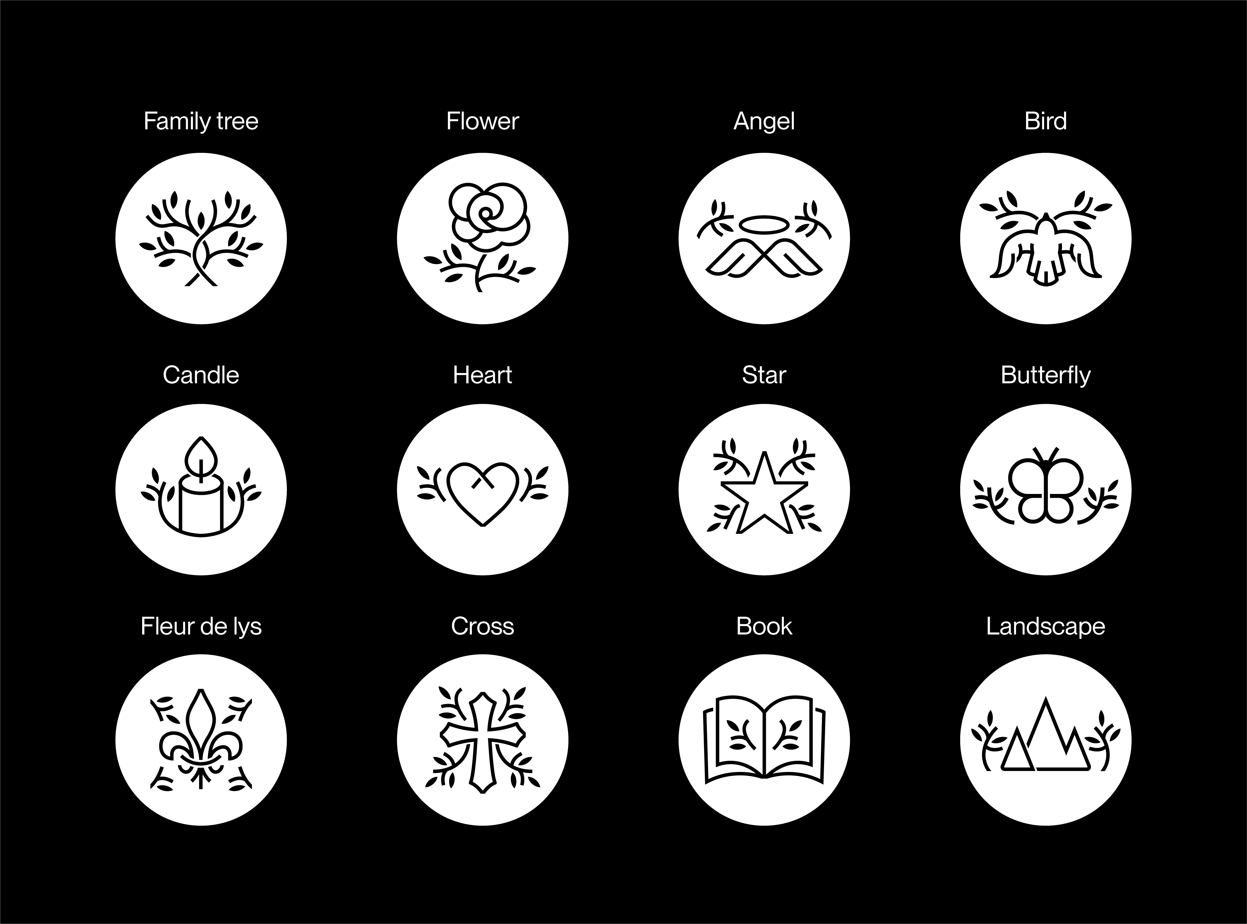 Heritage Icons design family family icons graphic design gravestone grief grief icons heritage iconography icons icons design illustration picto picto design pictogram pictograms plateforme héritage