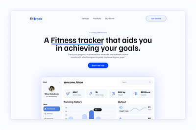 FitTrack Hero Section – Streamlining Fitness Management fitnessapp fitnessdashboard fitnesstechnology fitnesswebsite personaltraining trainertools workouttracking