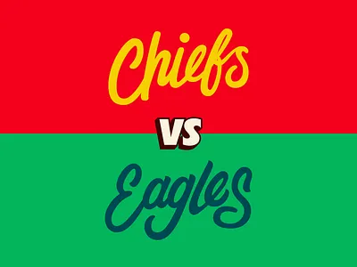 Chiefs vs Eagles Super Bowl LIX american football brand idendity branding brush chiefs design dribbble eagles football graphic design illustration kansas city chiefs lettering logo logo design philadelphia eagles script super bowl superbowl lix vector