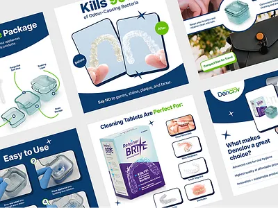 Amazon Listing Images Design - Retainer Cleaning Tablets & Case amazon amazon a content amazon ebc amazon listing images amazon product design graphic design listing design listing images listing images design product infographics product listing