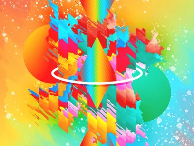 Hula hoop. abstract collage geometric hula hoop photoshop psychedelic rainbow space texture