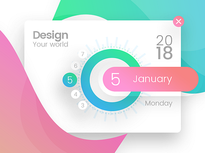 Smart calendar 2018 2018 calendar clock color cool design gradient professional