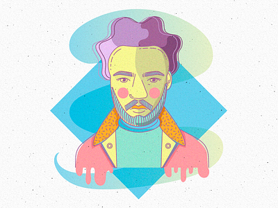 Childish Gambino chilsh gambino donald groover illustration light colors pastel colors portrait