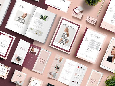 FITZROVIA Brand Pack brand pack branding brochure feminine fitzrovia brand pack letterhead magazine marble social media stationary