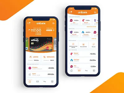 Unibank Mobile app azerbaijan bank cards feridaydin iphone x mobile payment ui unibank ux wallet
