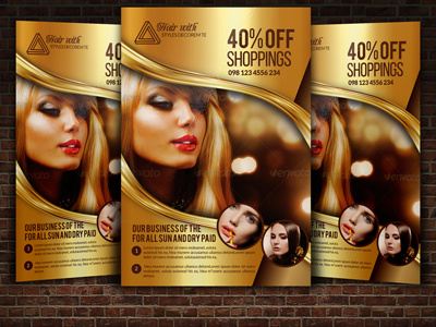 Hair Salon Flyer agency blue business business flyer clean company hair salon flyer