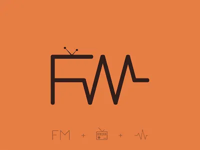 FM Logo concept logo fm fm radio logo logo design