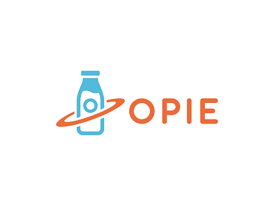 OPIE bottle grocery logo logotype milk minimal retro rocket space vintage