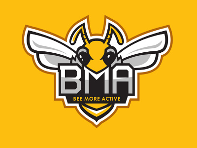 Bee More Active logo design bee branding illustrator logo sport vector