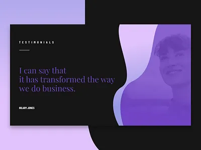 TESTIMONIAL app clean dark everyday experience gradient interface minimal sketchapp testimonial ui web