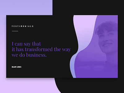 TESTIMONIAL app clean dark everyday experience gradient interface minimal sketchapp testimonial ui web