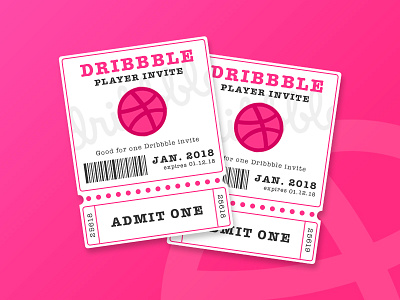 Two Dribbble Invites dribbble invitation invites tickets