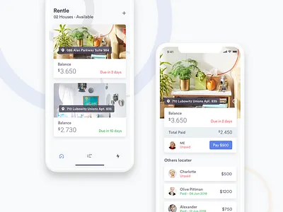Rentle App ios iphone x rent app