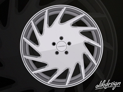 Vossen VLE1 illustration rim art felge front illustration polished rim silver vle1 vossen wheel