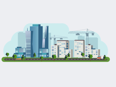 Urban Loop after effects animation building city gif loop street town transport urban