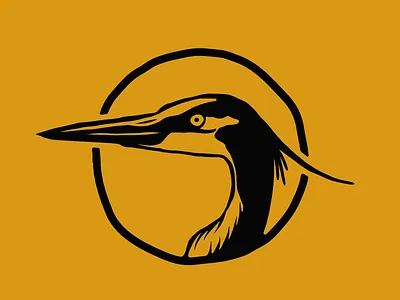 Great Blue bird great blue heron illustration