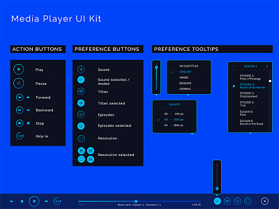 Media Player UI Kit bold gradient media player media player ui minimal player ui streaming app ui ui kit video on demand video player web app