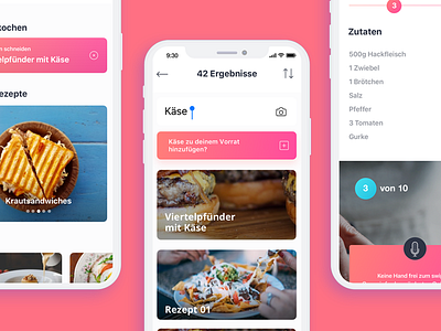 IOS cooking app app. ios cooking gradient student ui ux