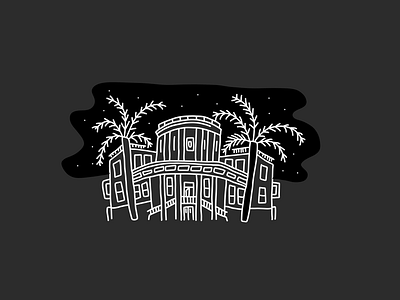 Beit Hair Museum architecture city illustration israel night palm telaviv urban