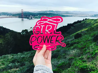 Girlpower analog calligraphy exacto girl power hand lettering hiking lettering outdoors san francisco