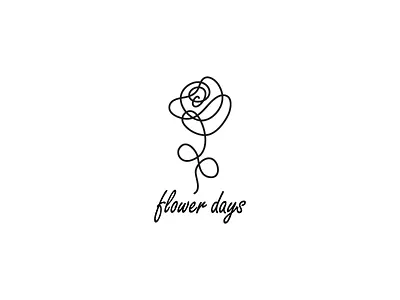 Flower Days flowers one line oneline onelinelogo rose