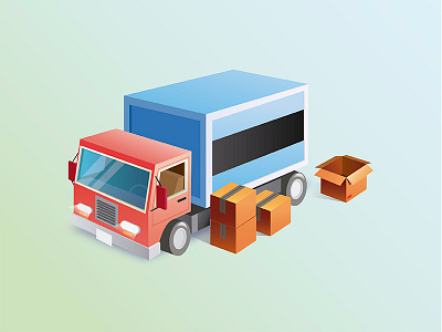 Truck car gradient illustration package transport truck