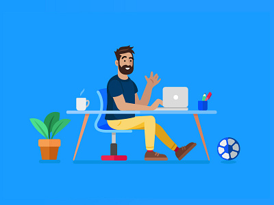 Desk Illustration asset design character illustration flat design flat illustration web design