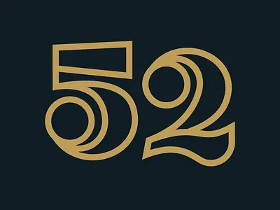 52 numbers outline typography