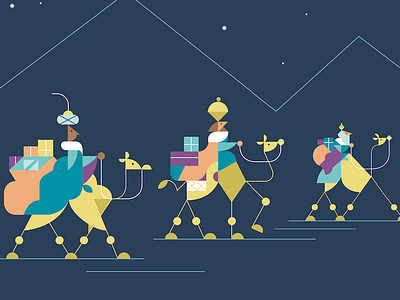 Los Reyes christmas illustration navidad vector