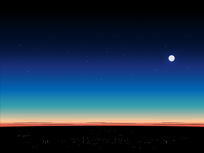 Sunset citylights flight gradient horizon landscape moon night stars sunset wallpaper