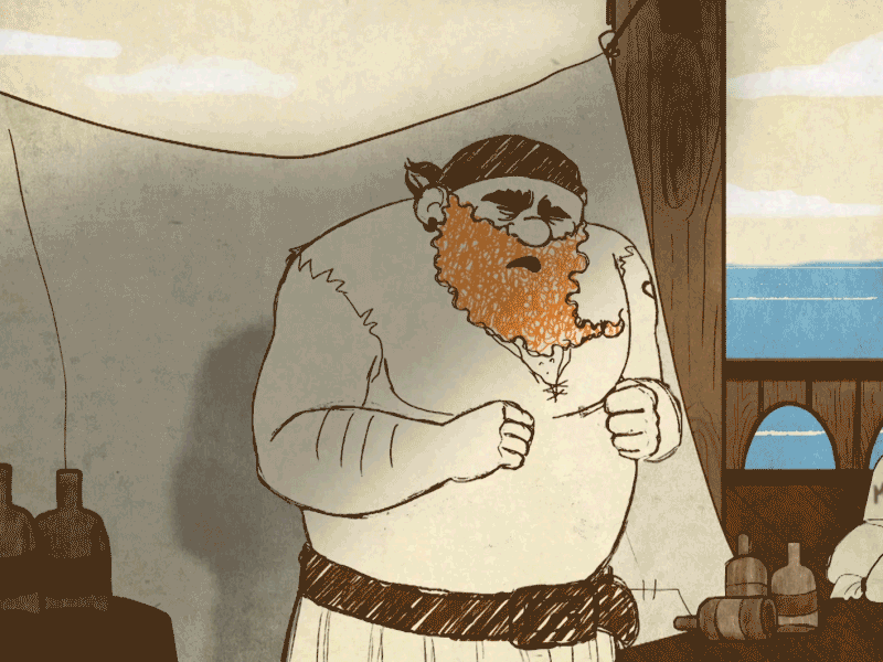 Ohsheep 02 2d aftereffects animation cartoon cellanimation framebyframe ohsheep photoshop pirate sailor sheep ship