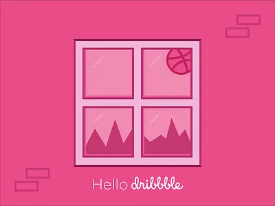 Hello Dribbble debut dribbble first shots reflection window