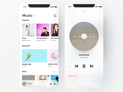 iPhone X - Music App Concept gif interface ios iphone iphonex menu mobile mockup music