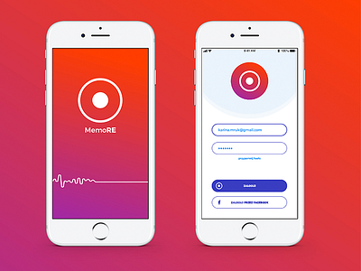 MemoRE – IOS app adobexd app color design fun gradient iphone logo speak ui ux