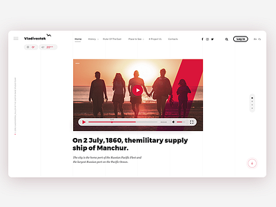 Video Player for Project Vl (Vladivostok) bird bold clean hero home page player red sea ui ux video