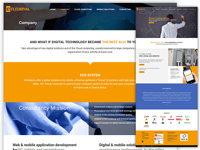 Site web Efleurival blue cloud design orange strasbourg web website wordpress